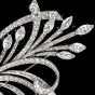 Vintage Retro 15.51ct Diamond Platinum Floral Motif Lapel Brooch