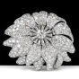 Vintage Floral Motif Diamond Platinum Lapel Pin Brooch