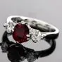 Tacori Ruby Diamond 3 Stone Engagement Platinum Ring