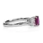 Certified GIA Burma Ruby Diamond Platinum Three Stone Engagement Ring