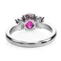Certified GIA Burma Ruby Diamond Platinum Three Stone Engagement Ring