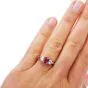Certified GIA Burma Ruby Diamond Platinum Three Stone Engagement Ring
