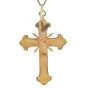 Antique Turquoise 22K Gold Unique Fleur de Lis Large Cross Pendant 