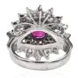 Estate GIA Ruby 3.65ct Diamond Platinum Floral Cocktail Ring