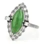 Vintage GIA Apple Green Jade 2.80ct Diamond Platinum Ring