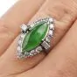 Vintage GIA Apple Green Jade 2.80ct Diamond Platinum Ring