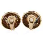  Italian 18k Circular Button 18k Gold Clip Earrings By Dario