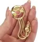 Vintage Gucci Italy 18K Gold Designer Three Hook Key Holder