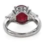Estate GIA 4.09cts Ruby Diamond Platinum Three Stone cocktail Ring