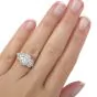 GIA 1.72ct Round Diamond 18K Gold 3 Stone Halo Engagement Ring