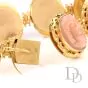 Vintage Carved Coral Cameo 18K Gold Link Bracelet-Dover Jewelry