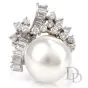 Vintage 1.51cts Diamond Pearl 14K Cocktail RIng