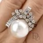 Vintage 1.51cts Diamond Pearl 14K Cocktail RIng
