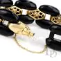 Estate Diamond Onyx 18K Gold Panther-Link Bracelet-Dover Jewelry