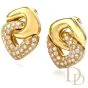 Estate Diamond 18K Dangle Omega Clip Earrings