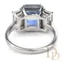 Estate Natural Ceylon Sapphire Diamond Platinum 3 Stone Engagement Ring