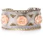 Mario Buccellati Coral Rose Silver 18K Wide Cuff Bracelet