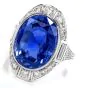 GIA Natural No Heat Sri Lanka Sapphire Diamond Platinum Ring