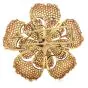 Large Yellow Golden Orange Sapphire 18k yellow Gold Flower Pin