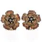 Golden Organge Sapphire 18k yellow Gold Clip Earrings