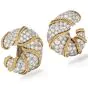 Vinatge Diamond Platinum Gold Clip-Back Half Hoop Shrimp Earrings