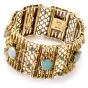 Art nouveau 1940s Opal Emerald 14K Gold Wrap Bracelet-Dover Jewelry