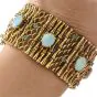 Art nouveau 1940s Opal Emerald 14K Gold Wrap Bracelet-Dover Jewelry
