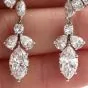 Vintage Multi shape 6.65cts Diamond Platinum dangle drop Earrings