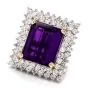 Estate Amethyst and Diamond 14K Pendant/Cocktail Ring