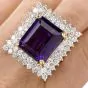 Estate Amethyst and Diamond 14K Pendant/Cocktail Ring