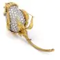  Kutchinsky Vintage Mid Century Diamond Rose Bud 18K Gold Brooch Pin