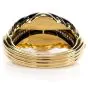 Estate Diamond Onyx 18K Gold Large Wide Bangle Bracelet