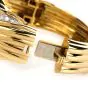 Estate Diamond Onyx 18K Gold Large Wide Bangle Bracelet