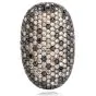 Estate Black & White Diamond 18K Gold Cluster Cocktail Ring