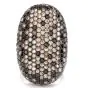 Estate Black & White Diamond 18K Gold Cluster Cocktail Ring