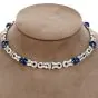 GIA Diamond Burma Sapphire Platinum Bracelet Necklace Set-Dover Jewelry