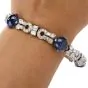 GIA Diamond Burma Sapphire Platinum Bracelet Necklace Set-Dover Jewelry