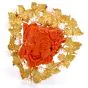Buccellati Vintage Bacchus Roman God Natural Coral Akoya Pearl 18K Brooch Pendant