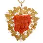 Buccellati Vintage Bacchus Roman God Natural Coral Akoya Pearl 18K Brooch Pendant