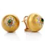 Buccellati 18k Yellow Gold Emerald Dome Shape Button Earrings