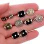 Vintage Diamond Onyx Brown Quartz Tuxedo Cufflink Button Set