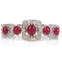GIA Ruby Diamond 18K Gold Oval Cabochon Bracelet