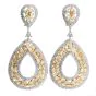 Estate 27.20 Carat Diamond Gold Floral Large Drop Earrings