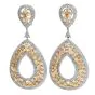 Estate 27.20 Carat Diamond Gold Floral Large Drop Earrings
