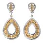 Estate 27.20 Carat Diamond Gold Floral Large Drop Earrings