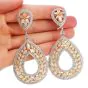 Estate 27.20 Carat Diamond Gold Floral Large Drop Earrings