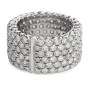 Wide 6 Row Diamond Eternity Band Ring Size 7.5