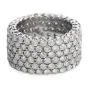 Wide 6 Row Diamond Eternity Band Ring Size 7.5