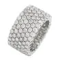 Wide 6 Row Diamond Eternity Band Ring Size 7.5