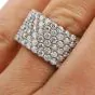 Wide 6 Row Diamond Eternity Band Ring Size 7.5